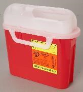 5.4 qt Patient Room Sharps Collector, Counterbalanced Side Entry, Pearl, 11.7