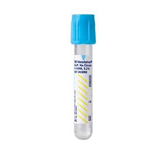 Vacutainer Buffered Sodium Citrate Tube, Plastic, 13 x 75mm, 2.7mL, Hemogard/Light Blue, Paper Label, 100/BX 10BX/CS