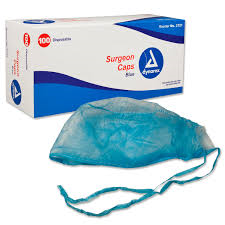 Surgeons Cap, O.R., Blue, 100/BX 5BX/CS