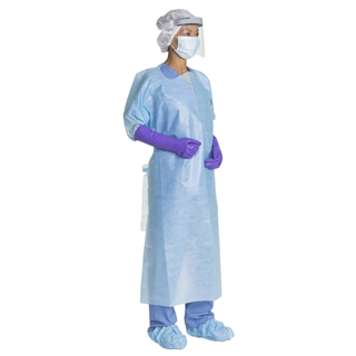 Laminated Comfort Gown, X-Large, Blue, Thumb Hooks, Open-Back, 10/BG 10BG/CS