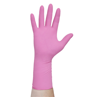 PINK UNDERGUARD Nitrile Exam Gloves, Non-Sterile, Powder-Free, Extended 12? Cuff, X-Small, 100/BX 10BX/CS